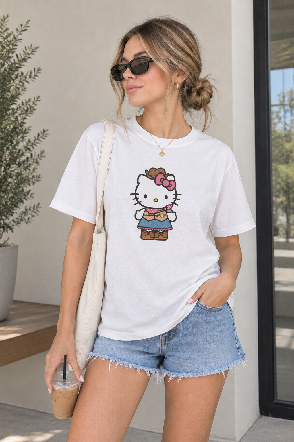 Playera kitty vaquera